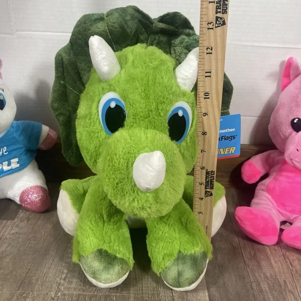 Six Flags Lot/3 Plush Stuffed Animals Unicorns And Dinosaur With Original Tag